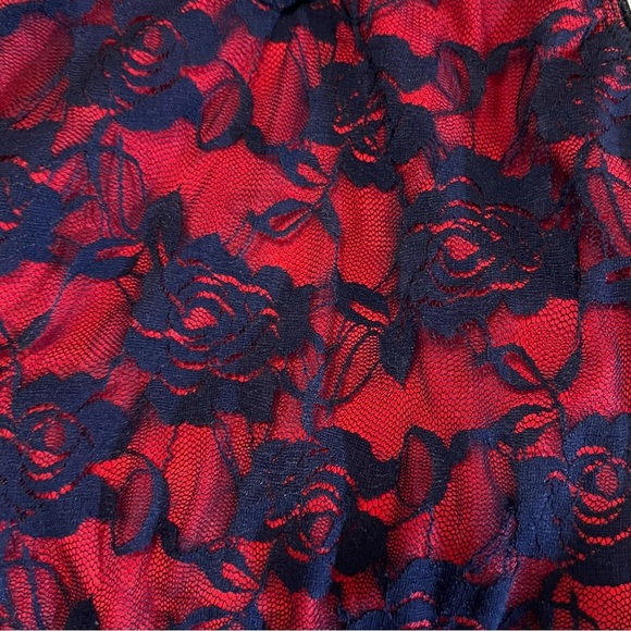 10th House small adult 2 piece dance set navy red lace Applique recital - Picture 15 of 16